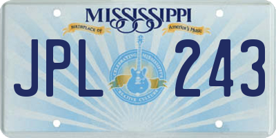 MS license plate JPL243