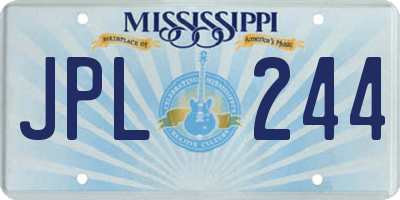 MS license plate JPL244