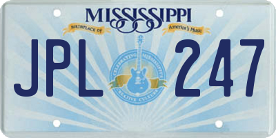 MS license plate JPL247