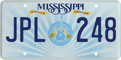 MS license plate JPL248