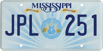MS license plate JPL251