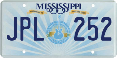MS license plate JPL252