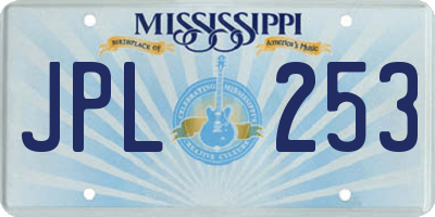 MS license plate JPL253