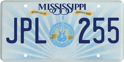 MS license plate JPL255