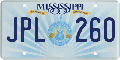 MS license plate JPL260