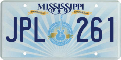 MS license plate JPL261