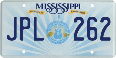 MS license plate JPL262