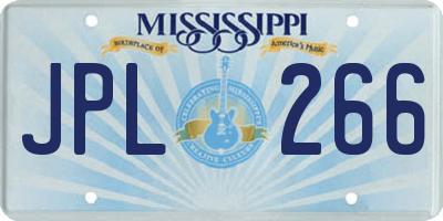 MS license plate JPL266
