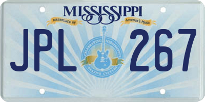 MS license plate JPL267