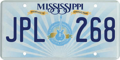 MS license plate JPL268