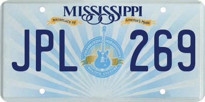 MS license plate JPL269