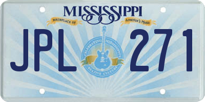 MS license plate JPL271