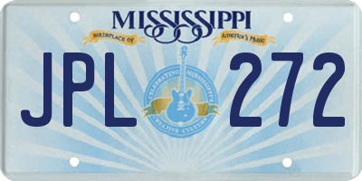 MS license plate JPL272