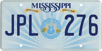 MS license plate JPL276
