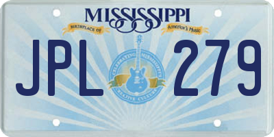 MS license plate JPL279