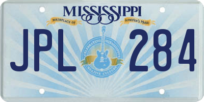 MS license plate JPL284