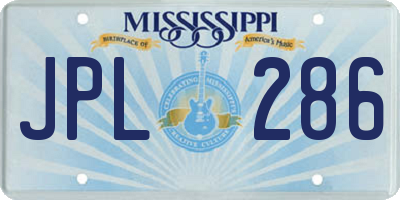 MS license plate JPL286