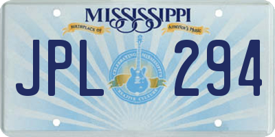 MS license plate JPL294