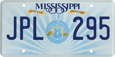 MS license plate JPL295