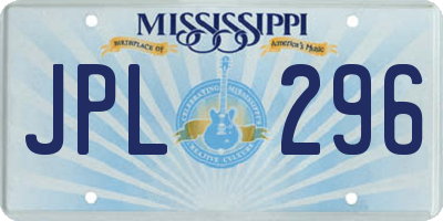 MS license plate JPL296