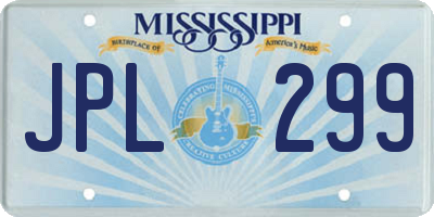 MS license plate JPL299
