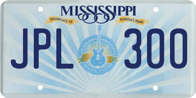 MS license plate JPL300