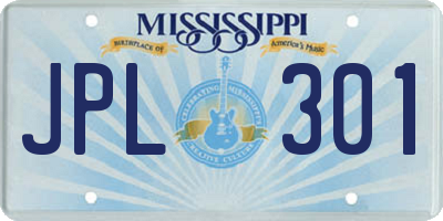 MS license plate JPL301