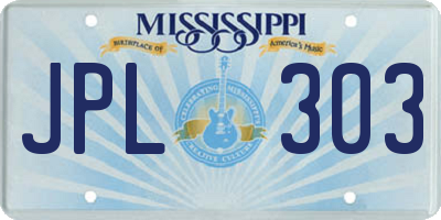 MS license plate JPL303