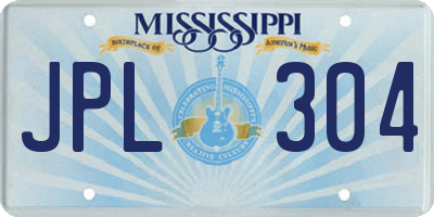 MS license plate JPL304