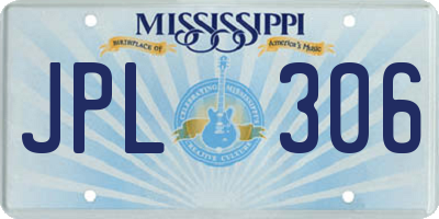 MS license plate JPL306