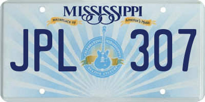 MS license plate JPL307
