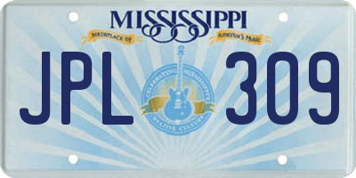 MS license plate JPL309