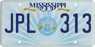 MS license plate JPL313