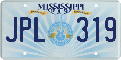 MS license plate JPL319