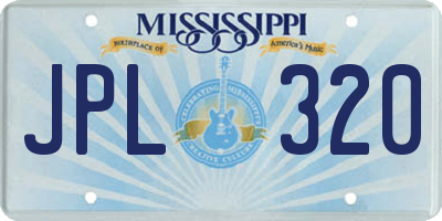 MS license plate JPL320