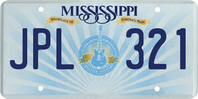MS license plate JPL321