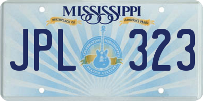 MS license plate JPL323