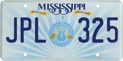 MS license plate JPL325