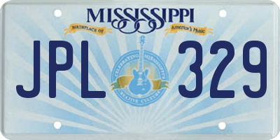 MS license plate JPL329