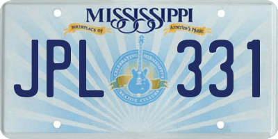 MS license plate JPL331