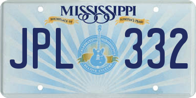 MS license plate JPL332