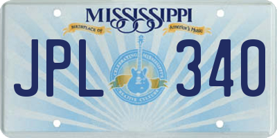 MS license plate JPL340