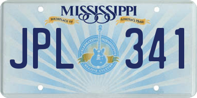 MS license plate JPL341
