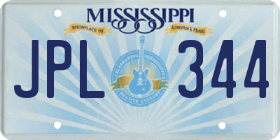 MS license plate JPL344