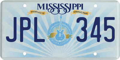 MS license plate JPL345