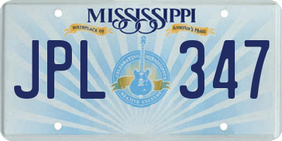 MS license plate JPL347