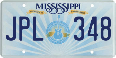 MS license plate JPL348