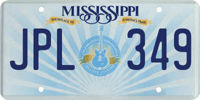 MS license plate JPL349