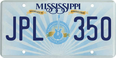 MS license plate JPL350