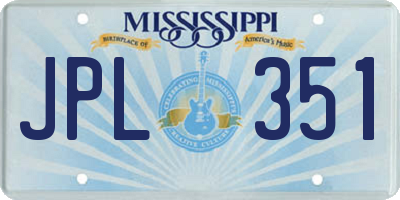 MS license plate JPL351